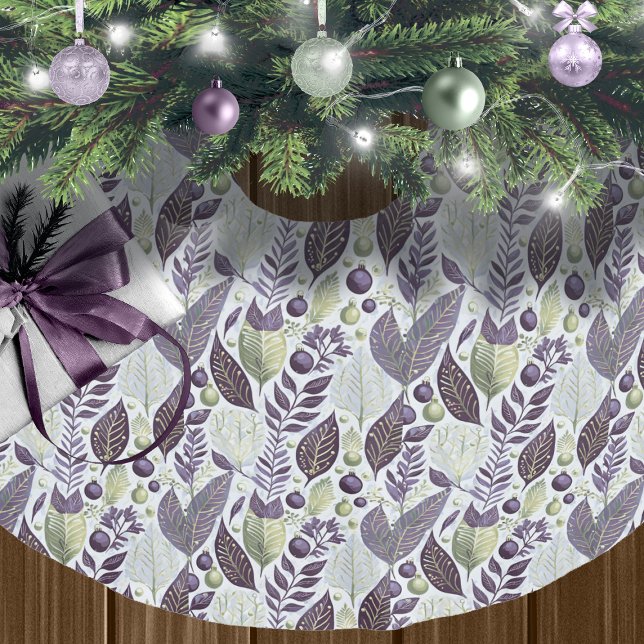 Purple Green Christmas Pattern#21 ID1009 Brushed Polyester Tree Skirt (Creator Uploaded)