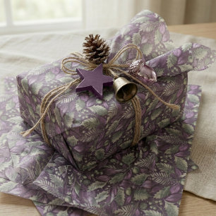 Purple Green Christmas Pattern#22 ID1009 Tissue Paper