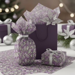 Purple Green Christmas Pattern#22 ID1009 Tissue Paper