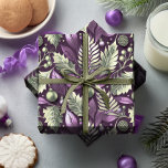 Purple Green Christmas Pattern#22 ID1009 Wrapping Paper<br><div class="desc">If you are wondering what colour combinations to pick for your Christmas decor and gift wrap supplies this year, I've created collections of coordinating patterns to make life just a bit easier. This eye-catching watercolor design features foliage arrangements with berries and Christmas ornaments in deep eggplant purple and olive green...</div>