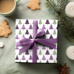 Purple Green Christmas Pattern#25 ID1009 Wrapping Paper<br><div class="desc">If you are wondering what colour combinations to pick for your Christmas decor and gift wrap supplies this year, I've created collections of coordinating patterns to make life just a bit easier. This modern graphic design of tiny Christmas trees in a geometric-style pattern is shown here in a striking purple...</div>