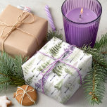 Purple Green Christmas Pattern#26 ID1009 Wrapping Paper<br><div class="desc">If you are wondering what colour combinations to pick for your Christmas decor and gift wrap supplies this year, I've created collections of coordinating patterns to make life just a bit easier. This modern watercolor design of fir trees in a striking sage green and purple colour palette has a wonderful...</div>