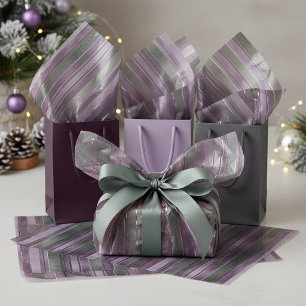 Purple Green Christmas Pattern#27 ID1009 Tissue Paper