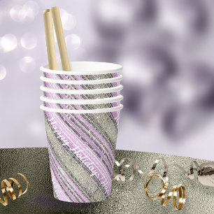 Purple Green Christmas Pattern#28 ID1009 Paper Cups