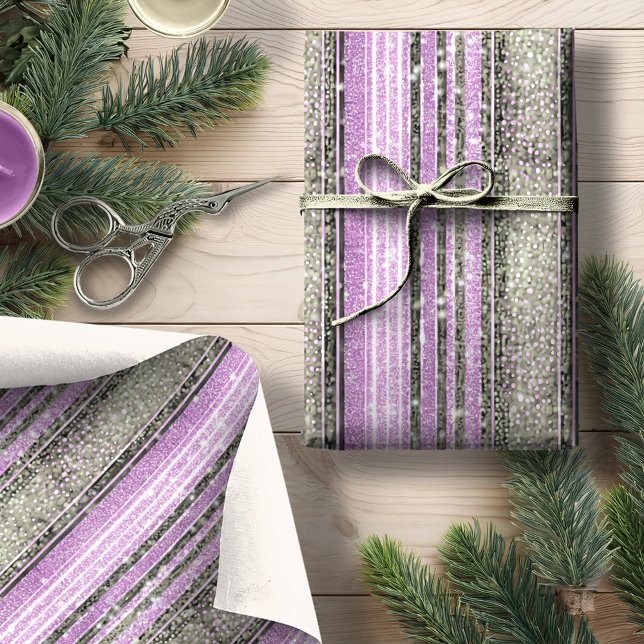 Purple Green Christmas Pattern#28 ID1009 Wrapping Paper (Creator Uploaded)