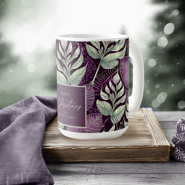 Purple Green Christmas Pattern#29 ID1009 Coffee Mug (Creator Uploaded)