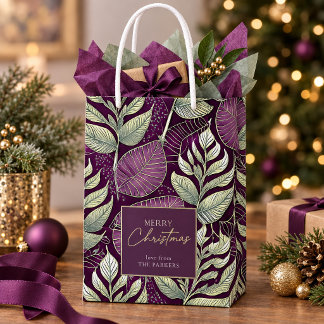 Purple Green Christmas Pattern#29 ID1009 Medium Gift Bag