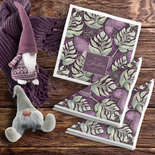 Purple Green Christmas Pattern#29 ID1009 Napkin