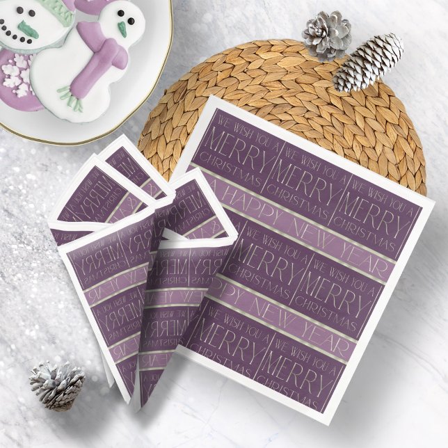 Purple Green Christmas Pattern#35b ID1009 Napkin (Creator Uploaded)