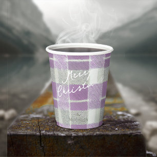 Purple Green Christmas Pattern#7 ID1009 Paper Cups