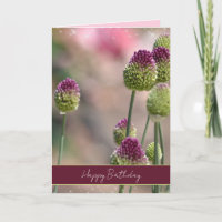 Purple Green Clover Flowers Sparkle Birthday 