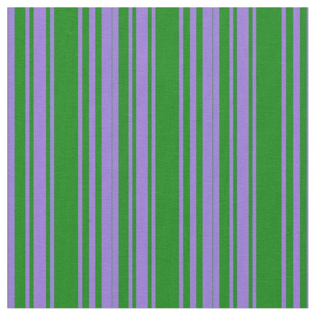Purple & Green Coloured Stripes Pattern Fabric (Close Up)