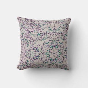 Purple & Green Crackled Paint Abstract Design Cushion