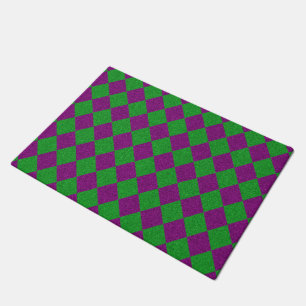 Purple & Green Diamond Glitter Doormat