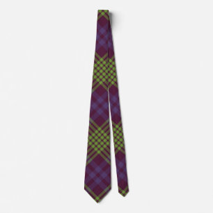 Purple Green Elegant Tartan Plaid Neck Tie Men