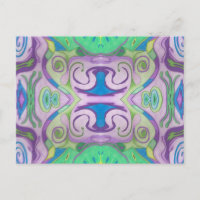 Purple Green Fantasy Postcard