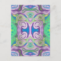 Purple Green Fantasy Postcard