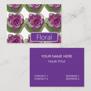 Purple Green Flower Floral Business Card
