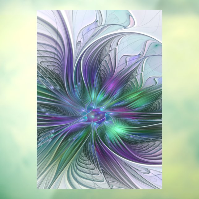 Purple Green Flower Modern Abstract Art Fractal (Sheet 3)