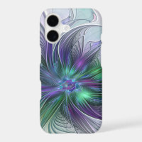 Purple Green Flower Modern Abstract Art Fractal
