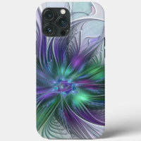 Purple Green Flower Modern Abstract Art Fractal