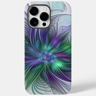 Purple Green Flower Modern Abstract Art Fractal Case-Mate iPhone 14 Pro Max Case