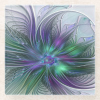 Purple Green Flower Modern Abstract Art Fractal