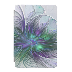 Purple Green Flower Modern Abstract Art Fractal iPad Mini Cover
