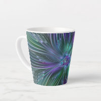 Purple Green Flower Modern Abstract Art Fractal