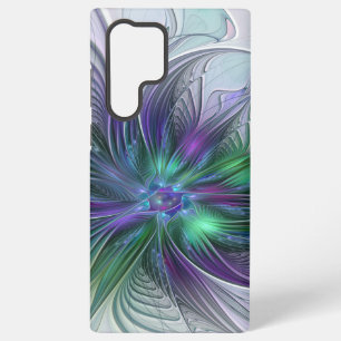 Purple Green Flower Modern Abstract Art Fractal Samsung Galaxy Case