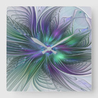 Purple Green Flower Modern Abstract Art Fractal