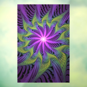Purple Green Flower Modern Abstract Fractal Art