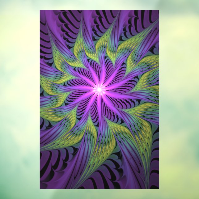 Purple Green Flower Modern Abstract Fractal Art (Sheet 3)