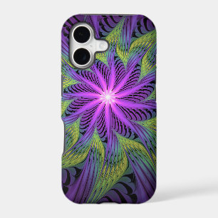 Purple Green Flower Modern Abstract Fractal Art