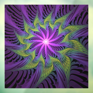 Purple Green Flower Modern Abstract Fractal Art