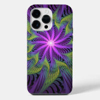 Purple Green Flower Modern Abstract Fractal Art