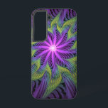 Purple Green Flower Modern Abstract Fractal Art Samsung Galaxy Case<br><div class="desc">A colourful cool fantasy flower fractal.
Unique design for your Samsung Galaxy S22 case and more.</div>
