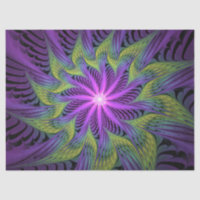 Purple Green Flower Modern Abstract Fractal Art