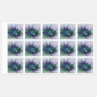 Purple Green Flower Modern Abstract Fractal Name