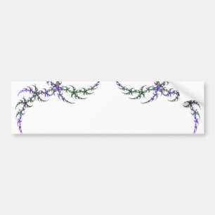 Purple & Green Fractal Border Bumper Sticker