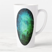 Purple & Green Galaxy Latte Mug