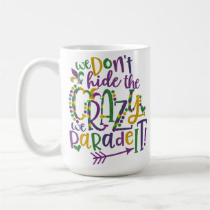PURPLE GREEN GOLD GLITTER LOOK MARDI GRAS COFFEE MUG