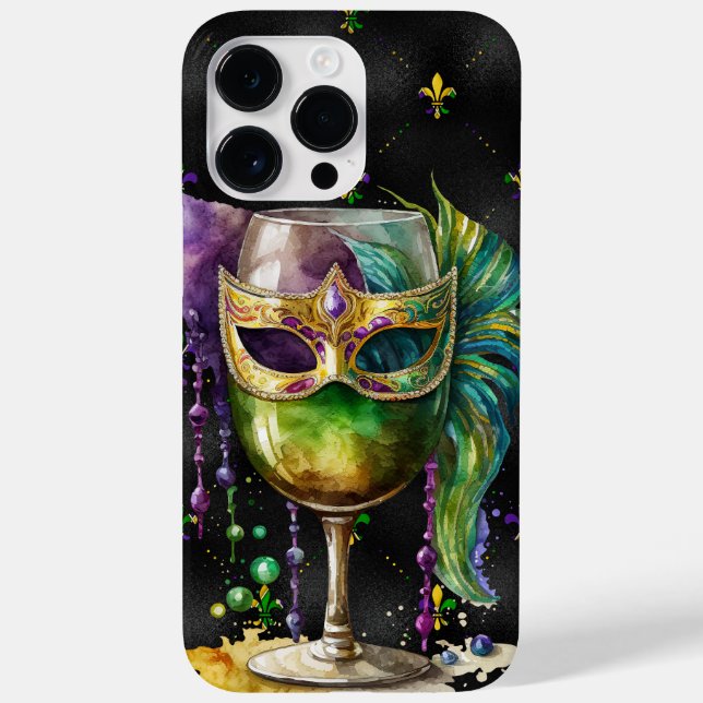 PURPLE GREEN GOLD MARDI GRAS FESTIVE BEVERAGES Case-Mate iPhone CASE (Back)