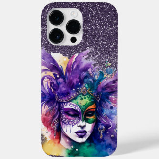 PURPLE GREEN GOLD MARDI GRAS WOMAN Case-Mate iPhone 14 PRO MAX CASE