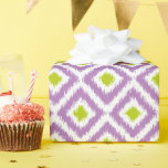 Purple Green Ikat Pattern Wrapping Paper<br><div class="desc">Stylish and chic design features a colourful and trendy diamonds ikat pattern.</div>