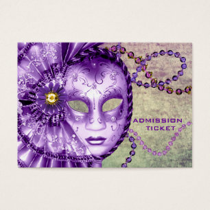 Purple Green Masquerade Party Admission Tickets