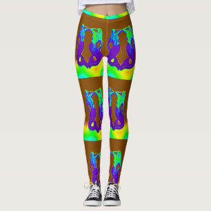 purple green mermaid leggings