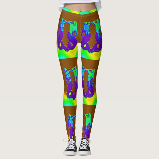 purple green mermaid leggings (Front)