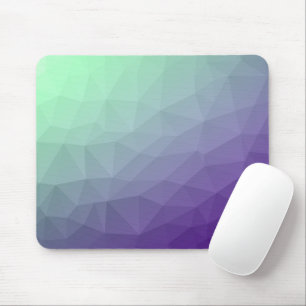 Purple green ombre gradient geometric mesh mouse pad