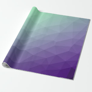 Purple green ombre gradient geometric mesh wrapping paper